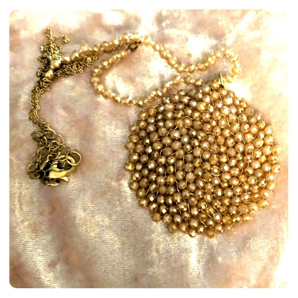 Peach beaded necklace